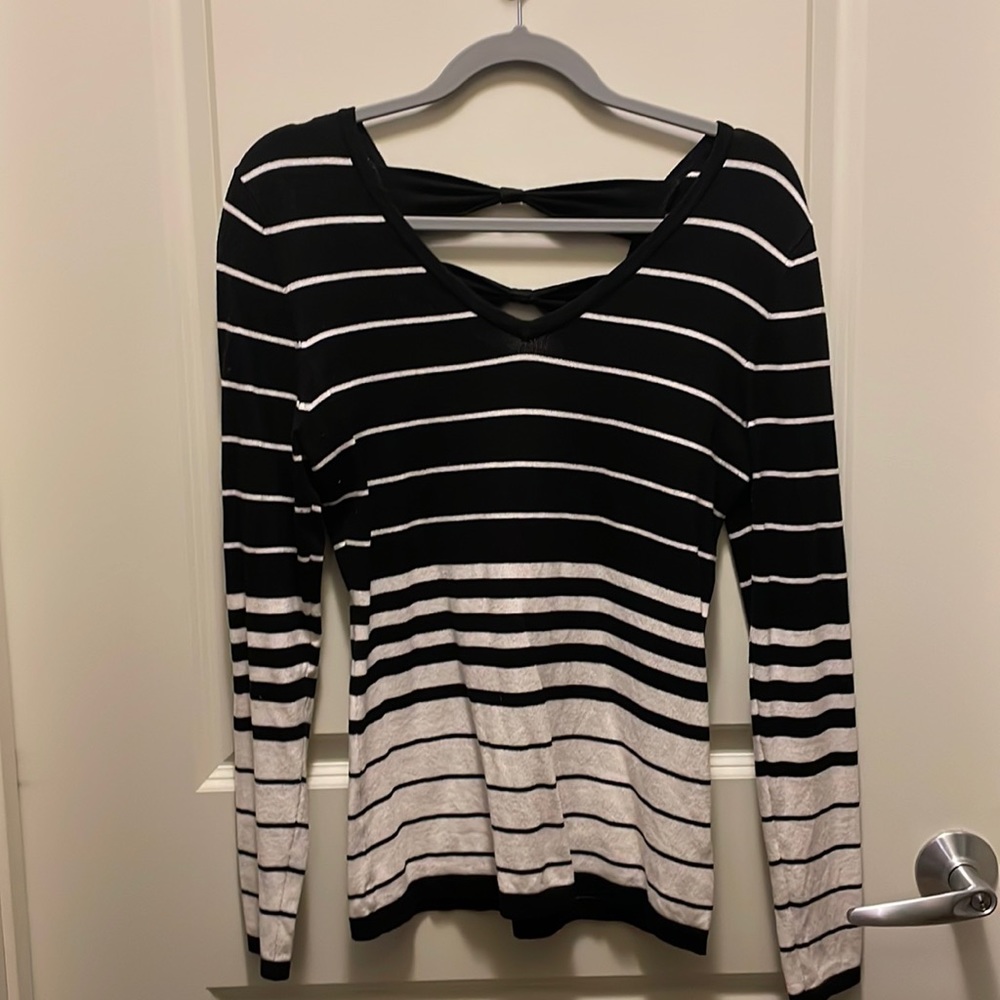 Venus striped sweater with bow detail